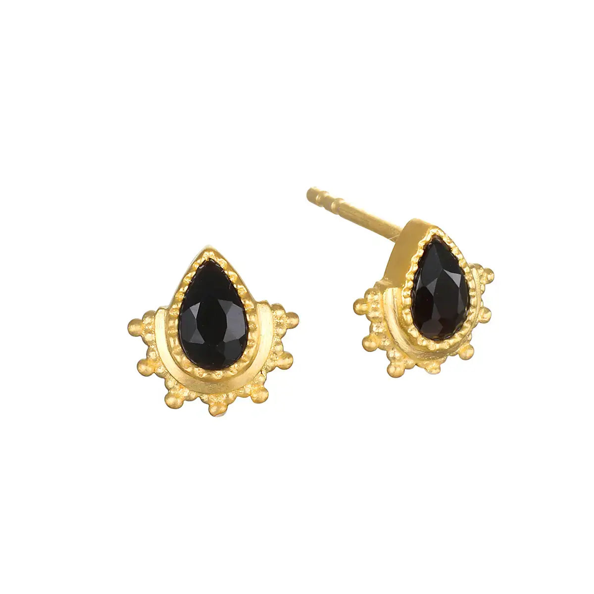 Black Onyx Radial Stud Earrings at PINCH