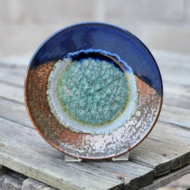 Small Plate in Cobalt & Copper Glaze from Dock 6 Pottery at Pinch in Northampton, MA