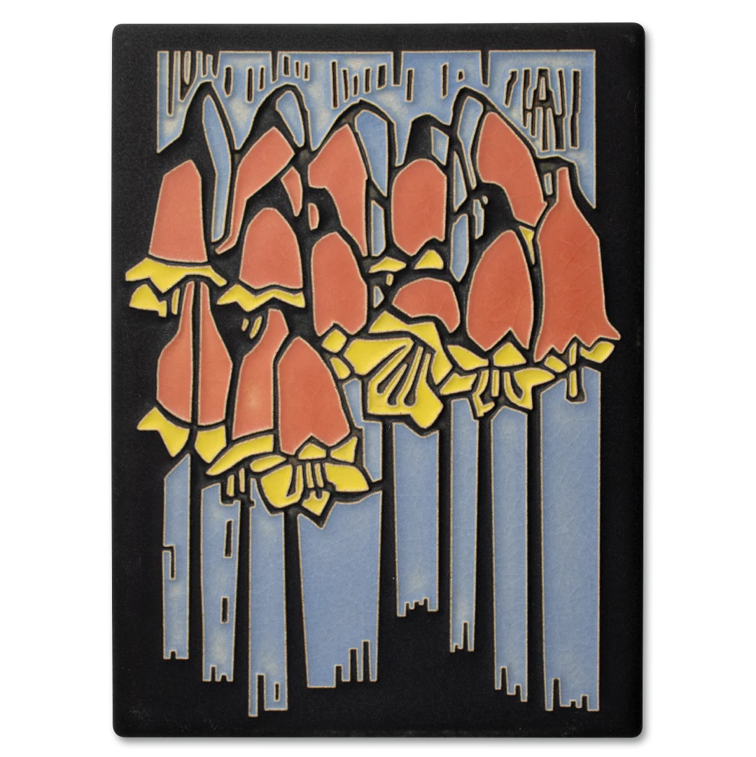 6x8 Maggie's Garden Tile in Blue