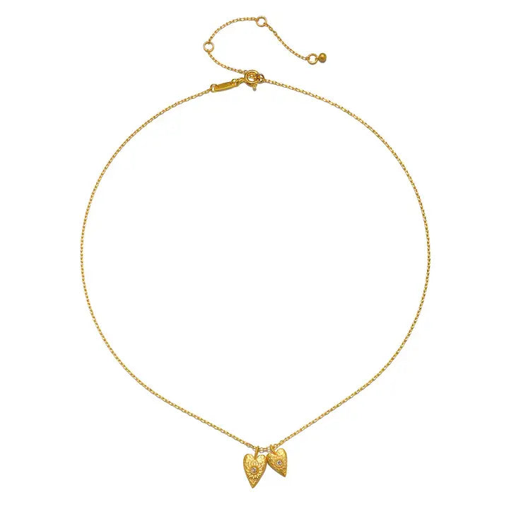 Double Heart 16" Necklace