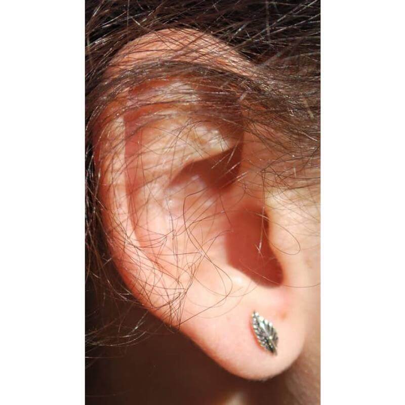 Feather Stud Earrings in Sterling Silver at PINCH