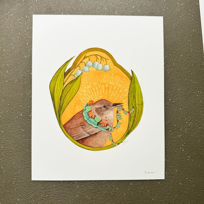 Floral Flight Crew: Wren of Lily of the Valley 8x10 Print from Polanshek of the Hills at Pinch in Northampton, MA