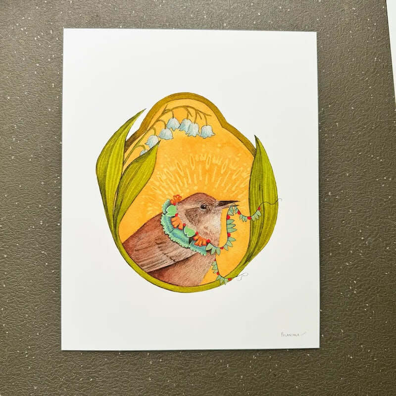 Floral Flight Crew: Wren of Lily of the Valley 8x10 Print at PINCH