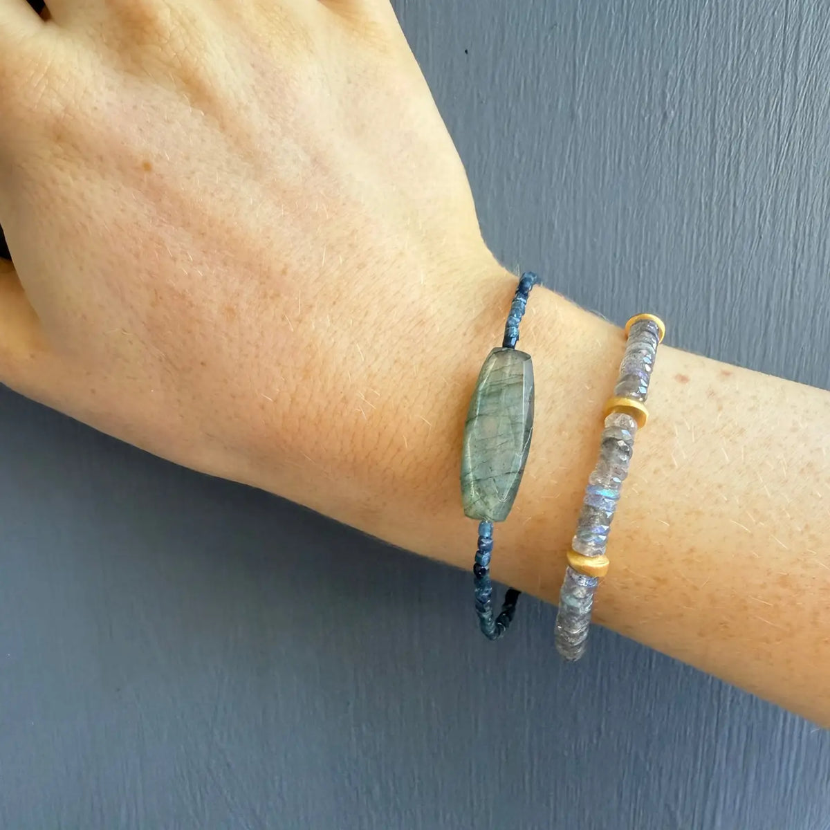 Tourmaline and Labradorite Bracelet in Sterling Silver