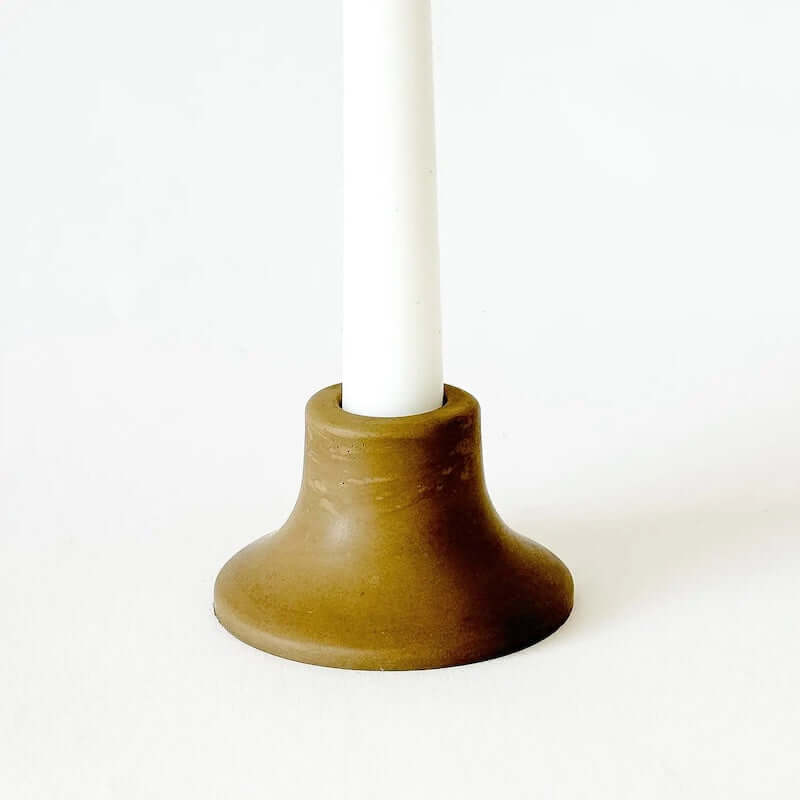Mina Short Taper Candle Holder in Olive from Sunday Nomad at Pinch in Northampton, MA