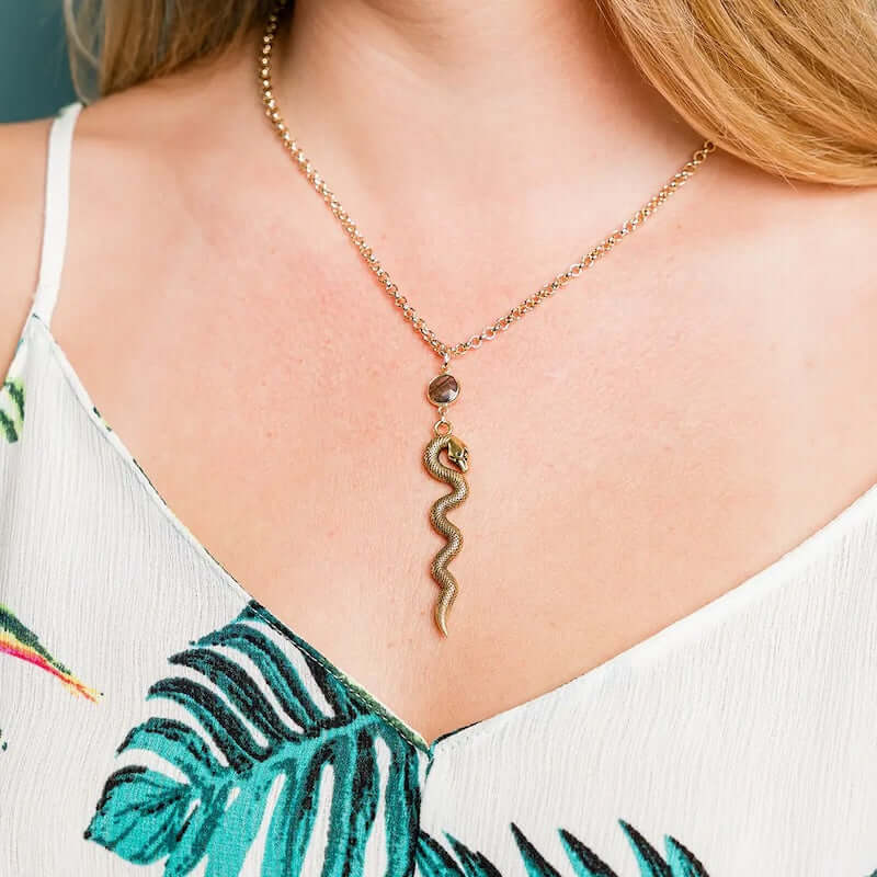 Labradorite Serpent Necklace at PINCH