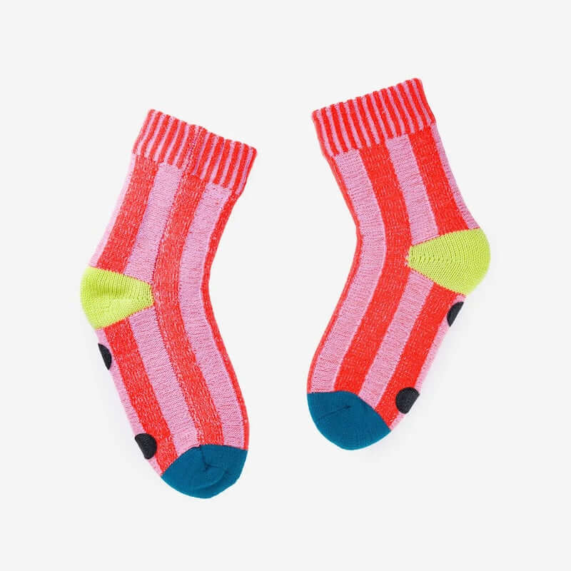Big Stripe House Socks in Poppy Lilac Size Large from VERLOOP at Pinch in Northampton, MA