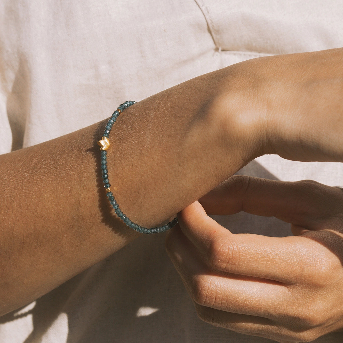 London Blue Topaz Lotus Bracelet