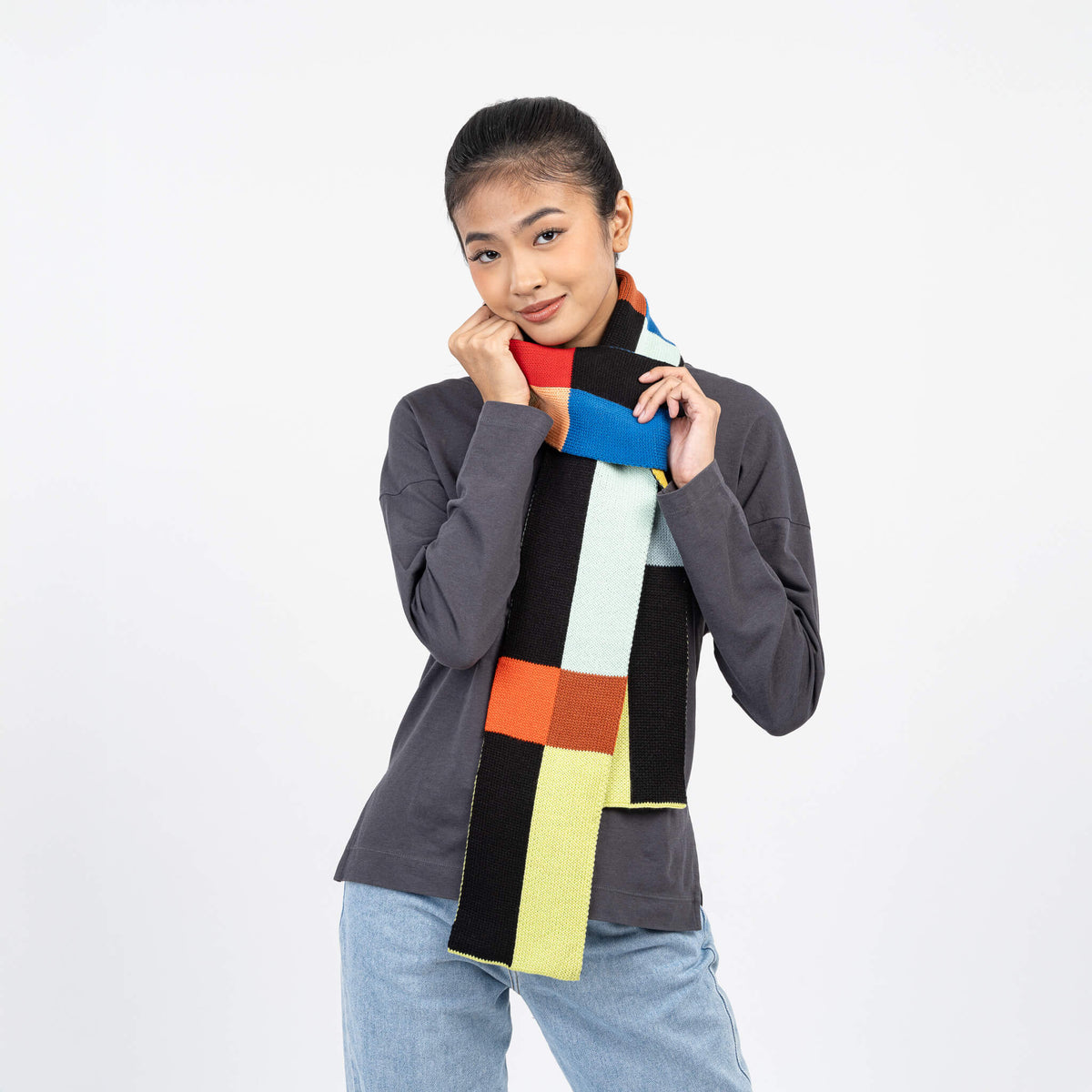 Chroma Skinny Scarf in Black