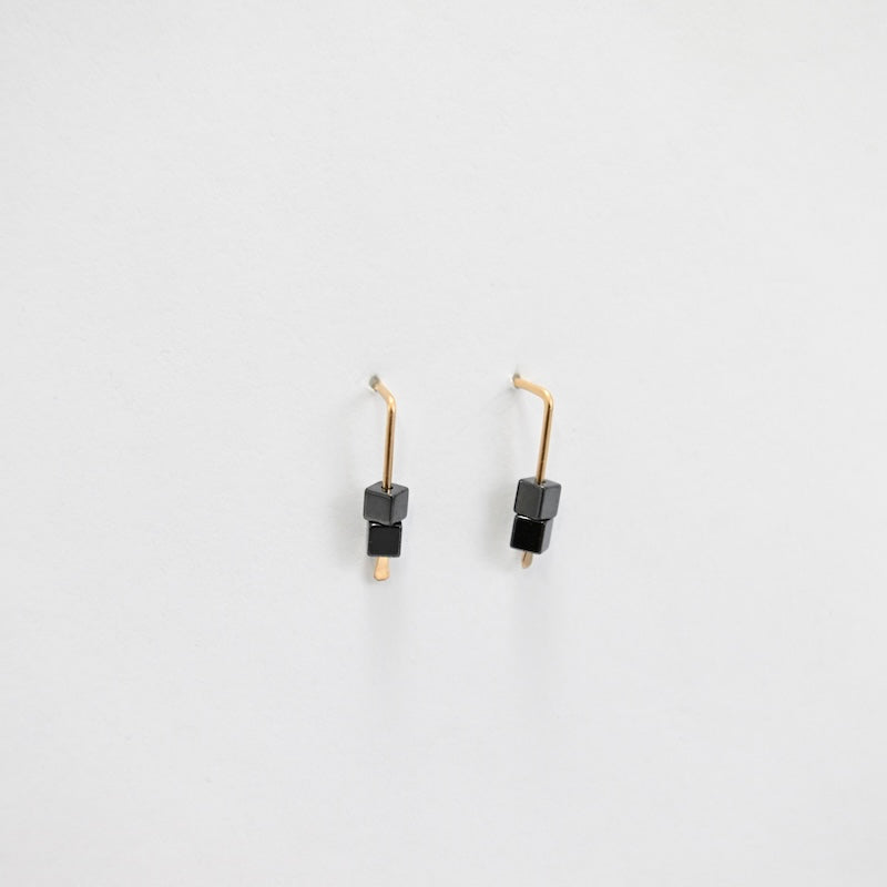 Gold Fill Hook Earrings with Hematite from Mary Risley at Pinch in Northampton, MA