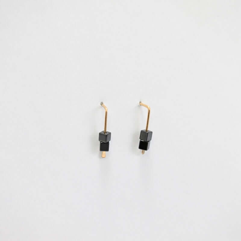 Gold Fill Hook Earrings with Hematite from Mary Risley at Pinch in Northampton, MA