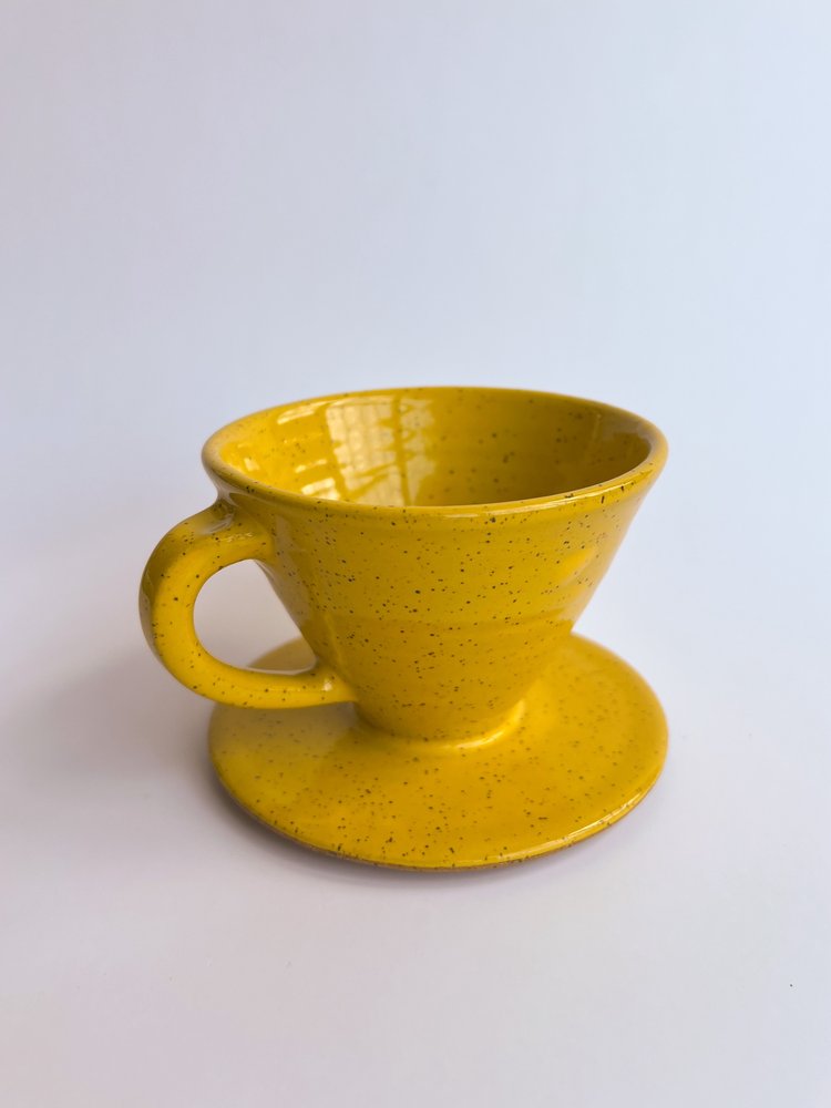 Coffee Pourover in Yellow from Rachael Pots at Pinch in Northampton, MA