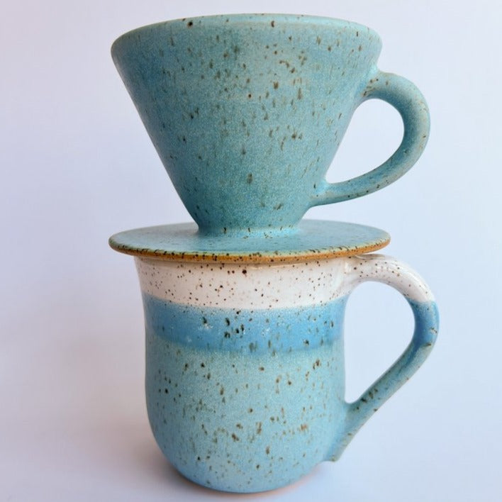 Coffee Pourover in Robin's Egg Blue from Rachael Pots at Pinch in Northampton, MA