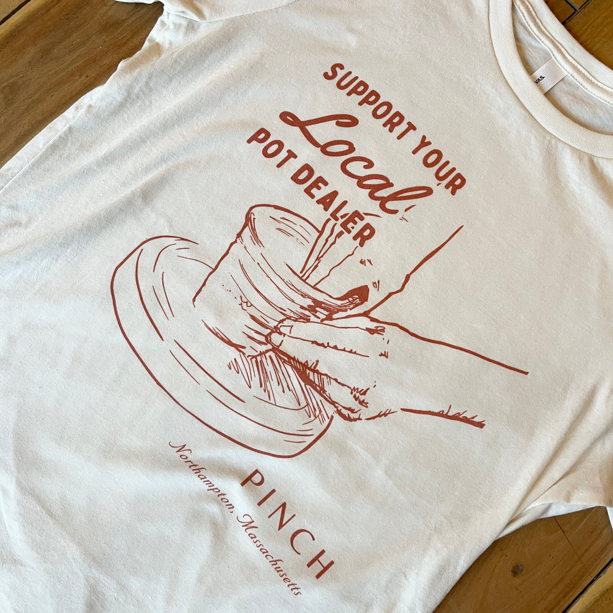 Support Your Local Pot Dealer T-Shirt in Terracotta from Pinch at Pinch in Northampton, MA
