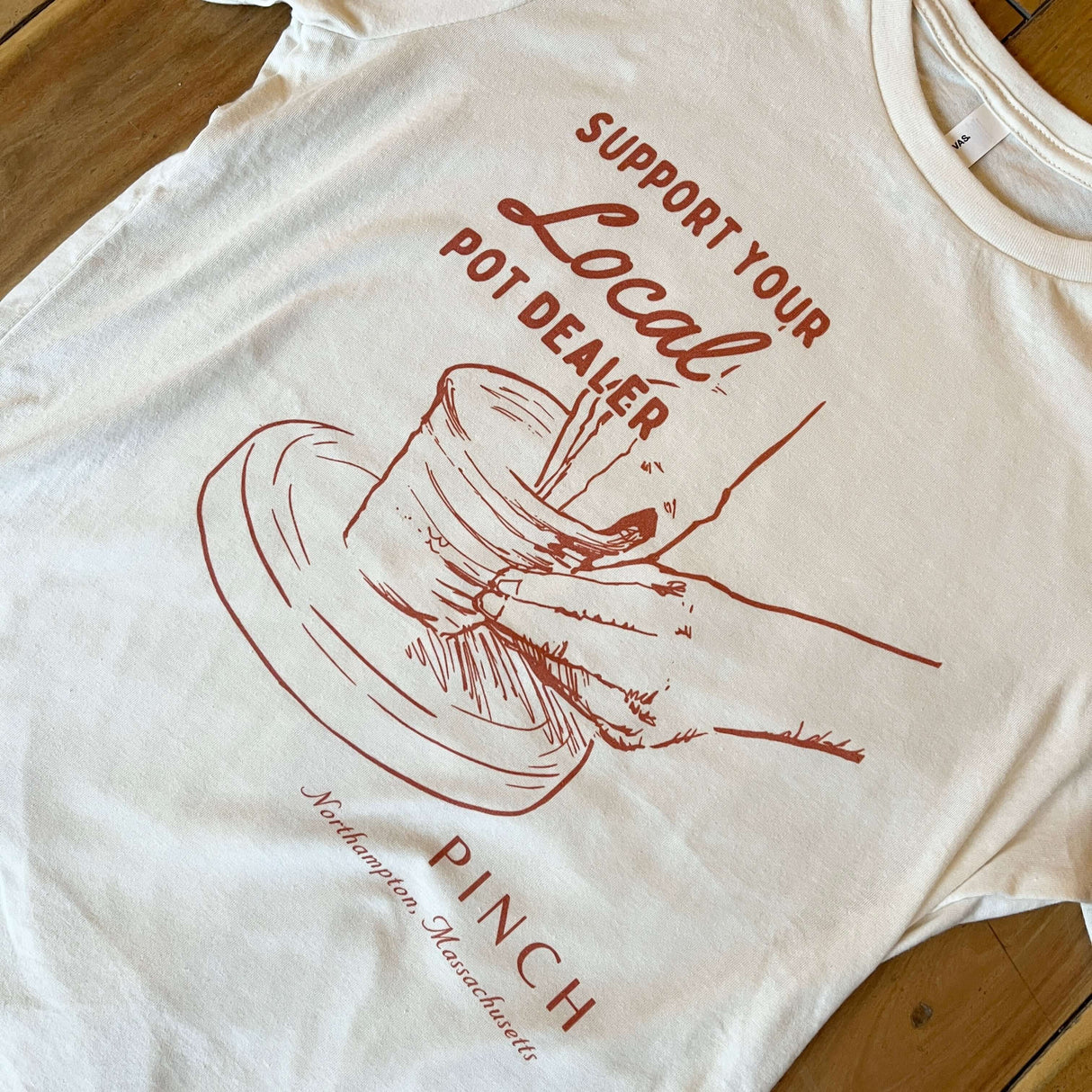 Support Your Local Pot Dealer T-Shirt in Terracotta at PINCH