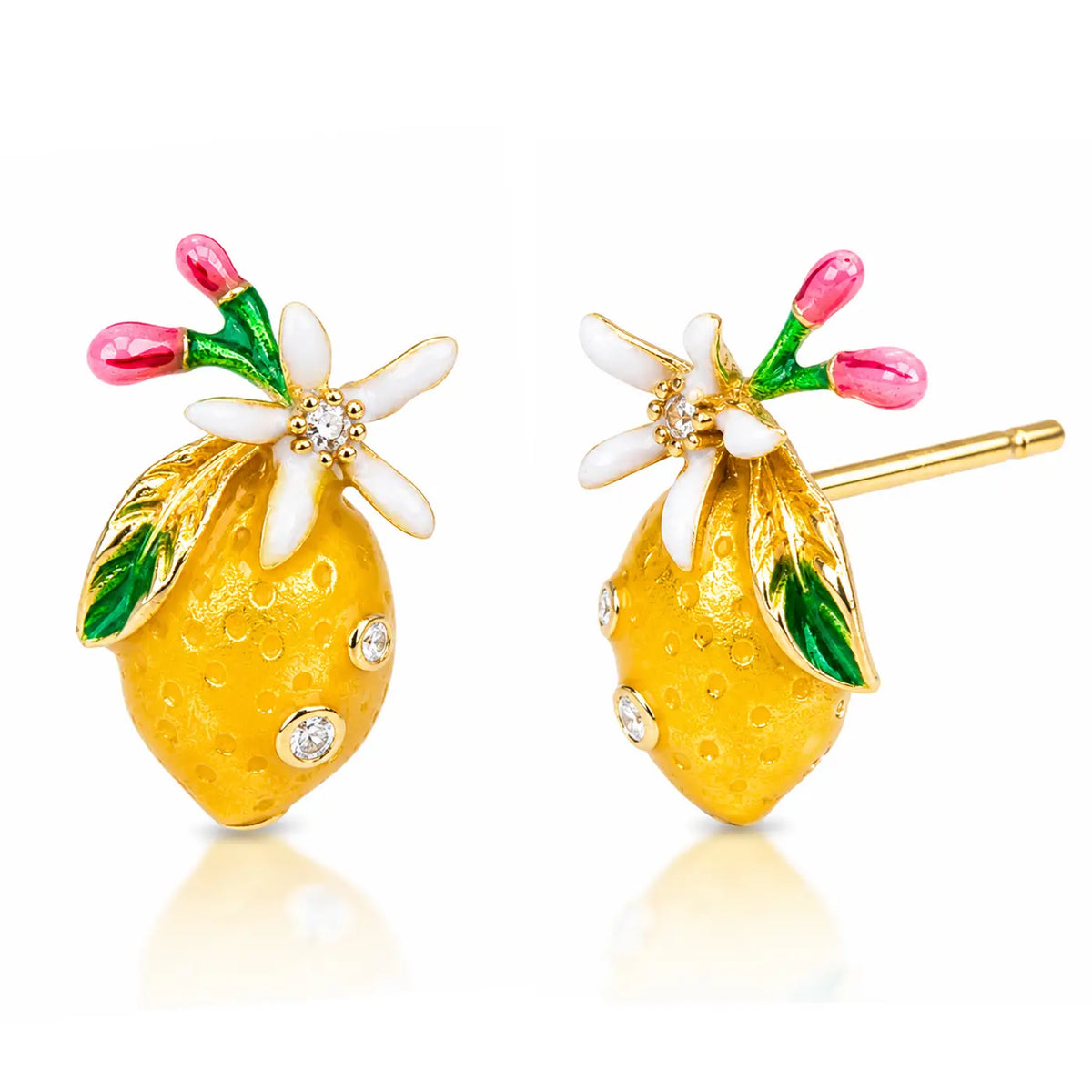 Enamel Lemon Drop Studs