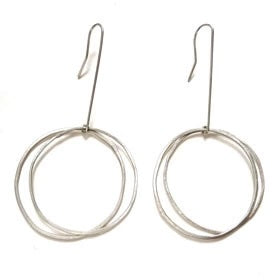 Open Circles Earrings with Two Large Sterling Silver Circles from Emily Rosenfeld at Pinch in Northampton, MA