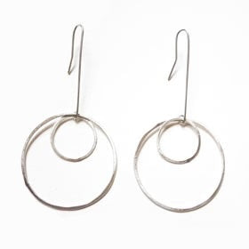 Open Circles Earrings with Large & Small Sterling Silver Circles from Emily Rosenfeld at Pinch in Northampton, MA