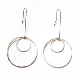Open Circles Earrings with Large & Small Sterling Silver Circles at PINCH