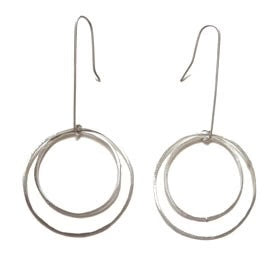 Open Circle Earrings with Large & Medium Sterling Silver Circle from Emily Rosenfeld at Pinch in Northampton, MA
