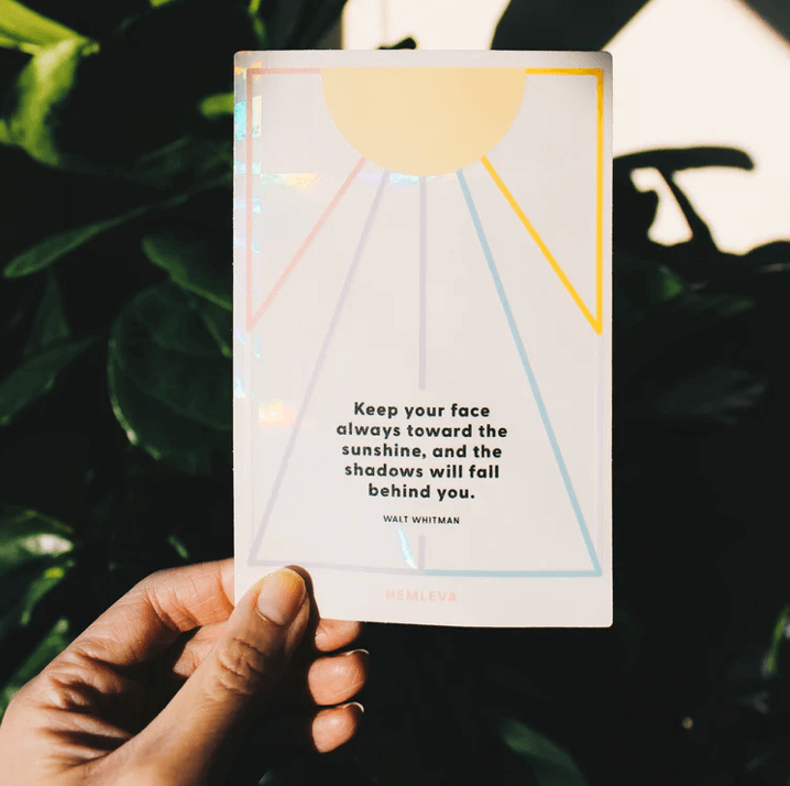 Suncatcher Greeting Card with Walt Whitman Quote at PINCH