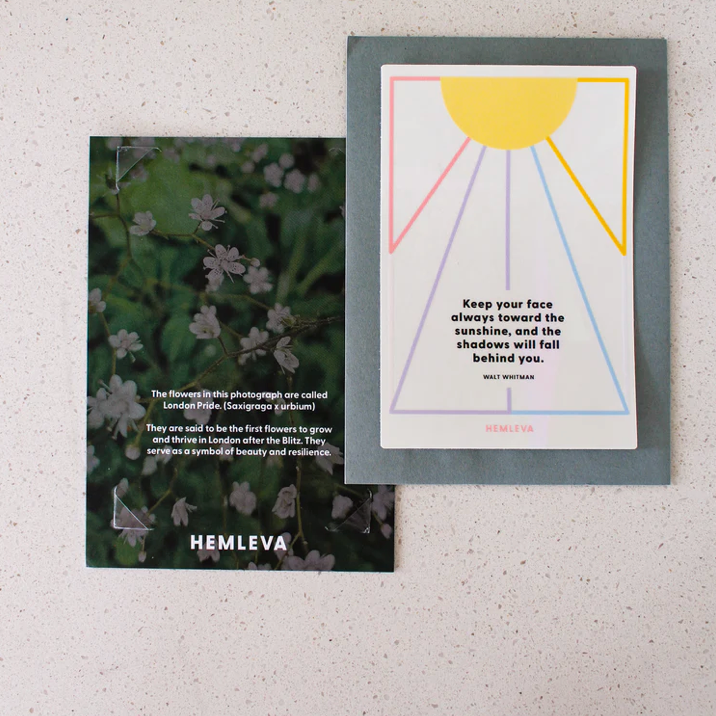 Suncatcher Greeting Card with Walt Whitman Quote from HEMLEVA at Pinch in Northampton, MA