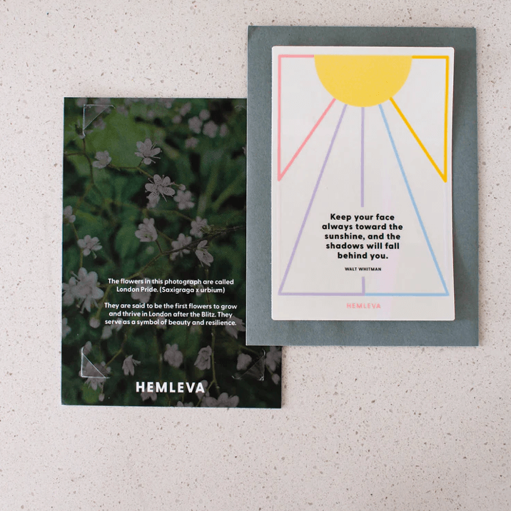 Suncatcher Greeting Card with Walt Whitman Quote from HEMLEVA at Pinch in Northampton, MA