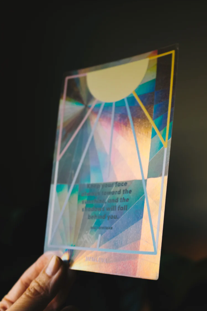 Suncatcher Greeting Card with Walt Whitman Quote from HEMLEVA at Pinch in Northampton, MA