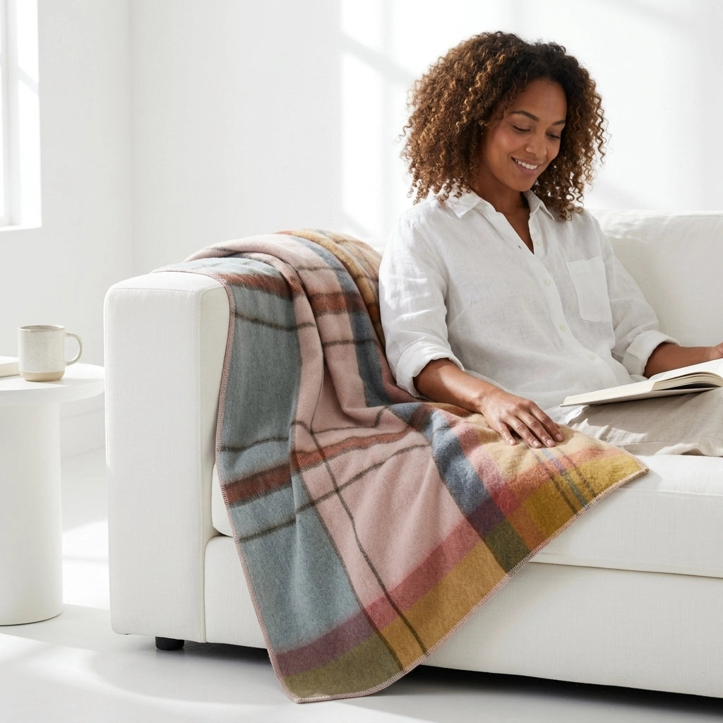 Alpaca Throw Blanket in Reef