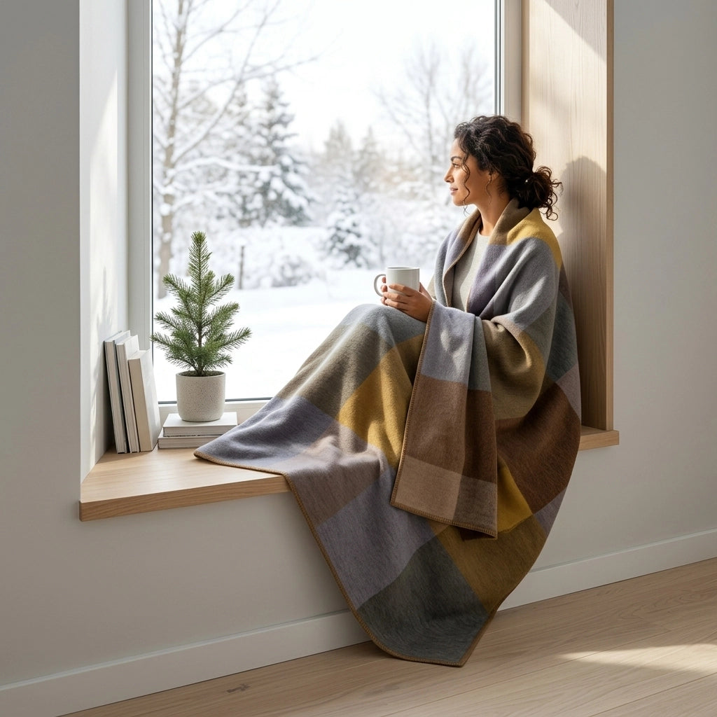 Alpaca Throw Blanket in Timberline, Small