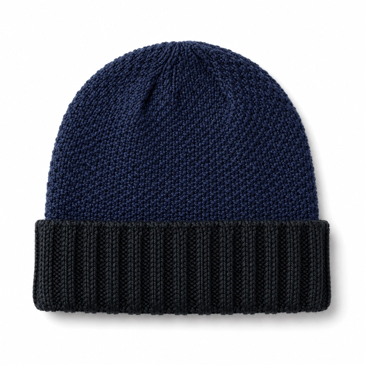 Alpaca Trail Cuff Beanie Hat in Ocean Blue