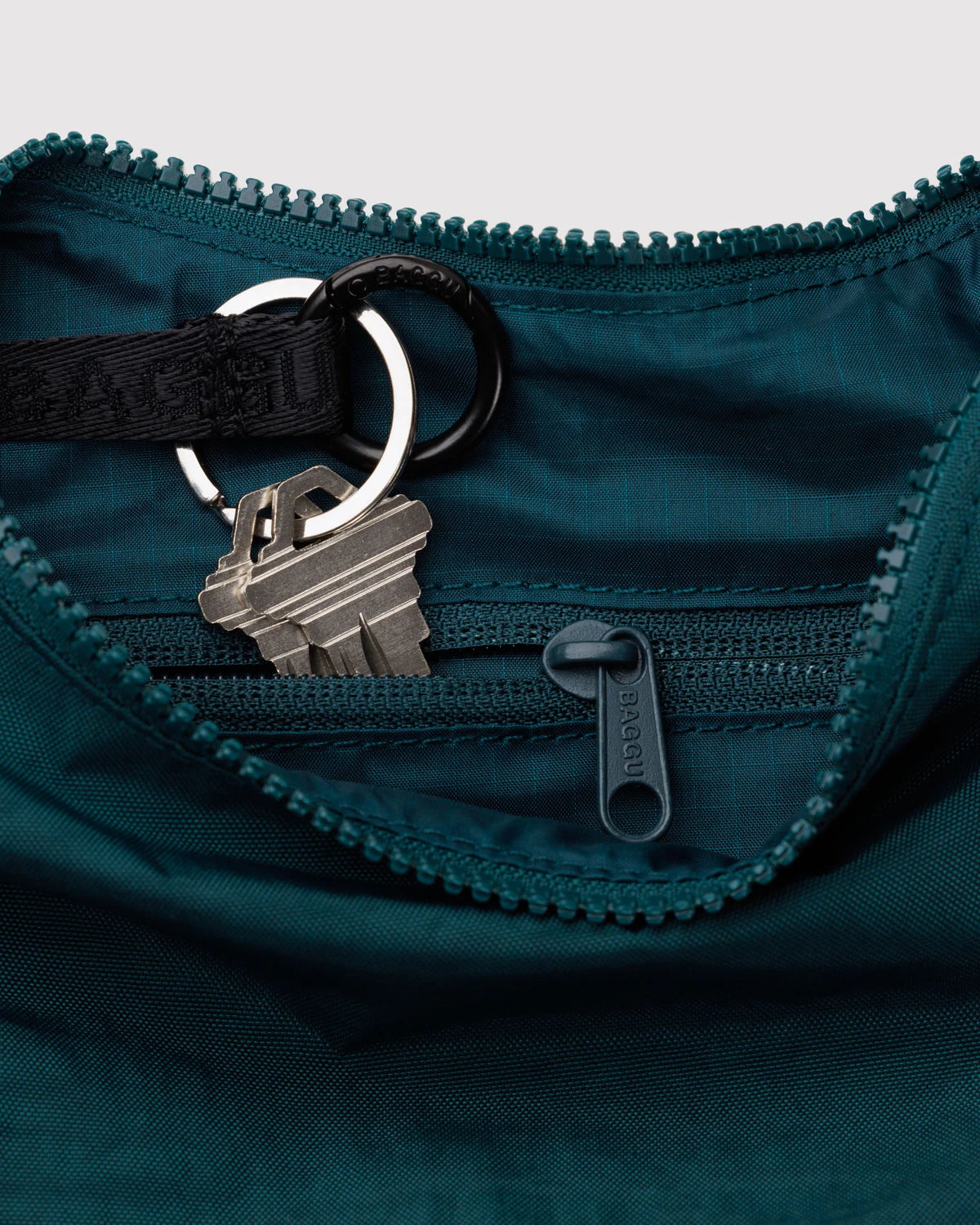 Small Nylon Cresent Bag in Deep Sea