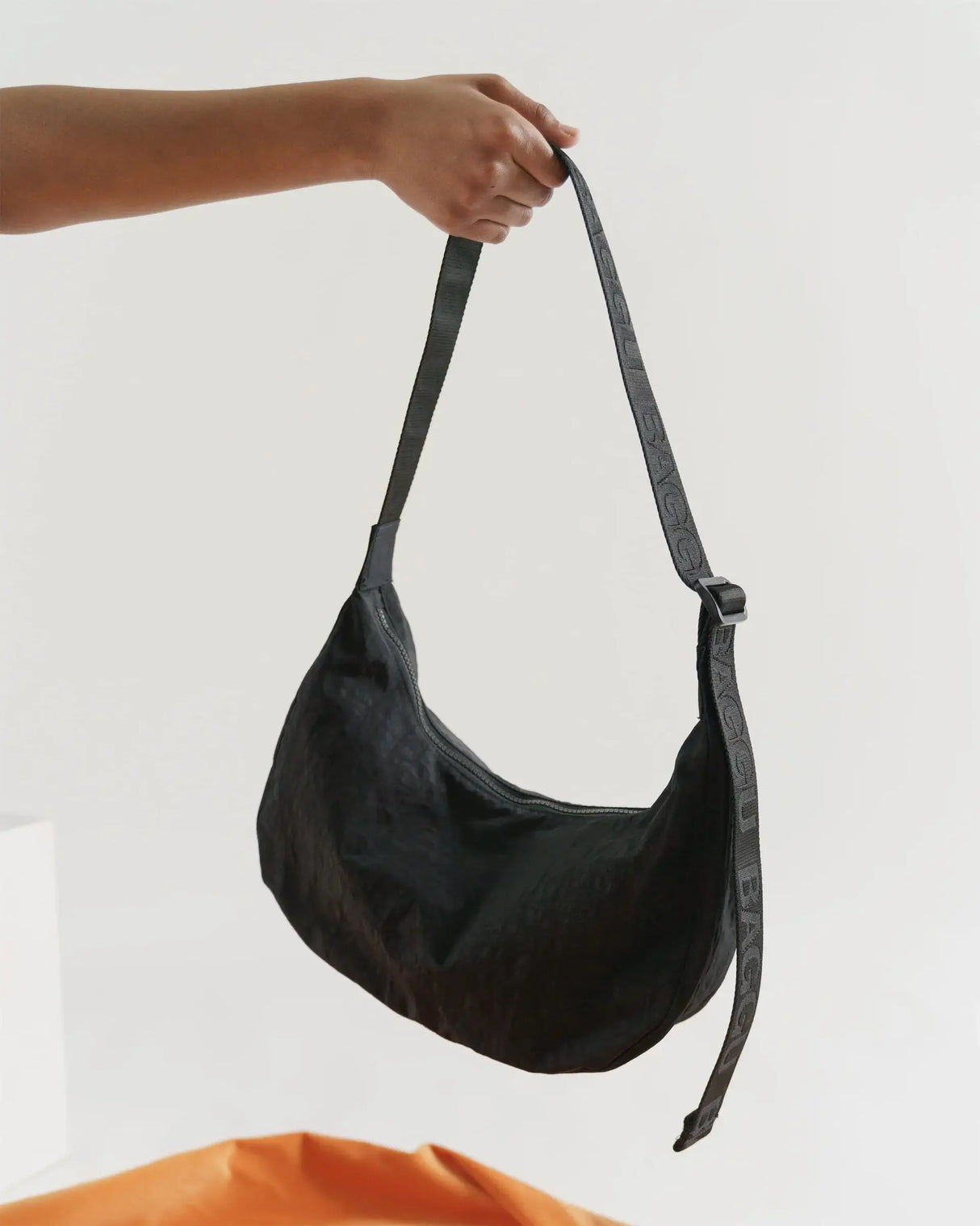 Medium Nylon Crescent bag in Black at PINCH