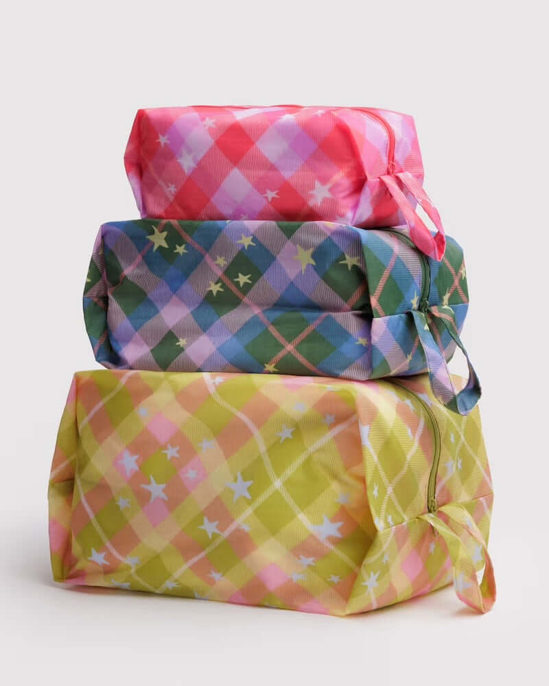 Star Plaid 3D Zip Set from Baggu at Pinch in Northampton, MA