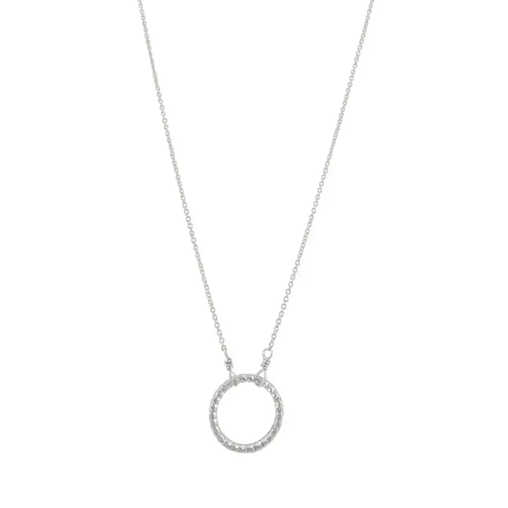 Textured Circle Sterling Silver Necklace from Philippa Roberts at Pinch in Northampton, MA