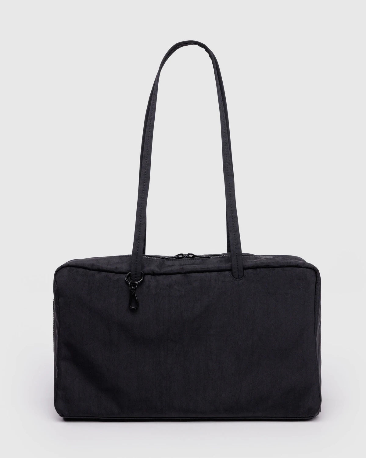 Medium Nylon Bowler Bag in Black
