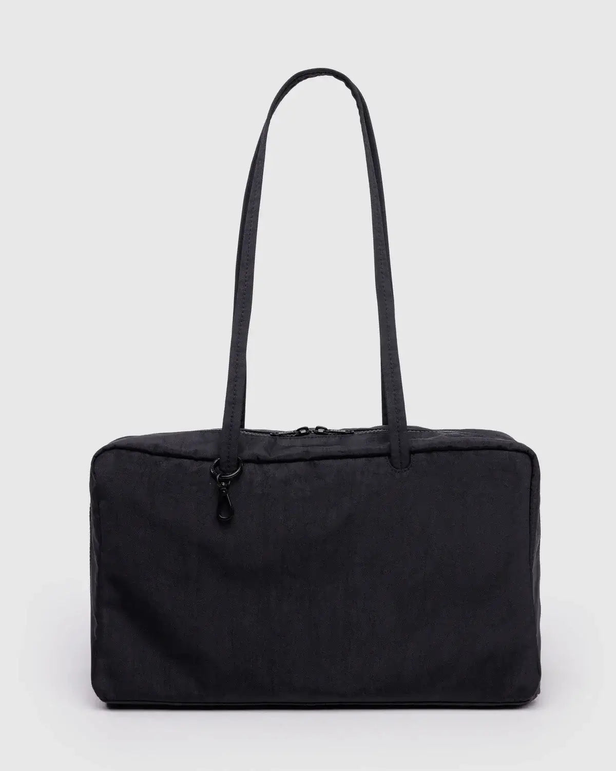 Medium Nylon Bowler Bag in Black