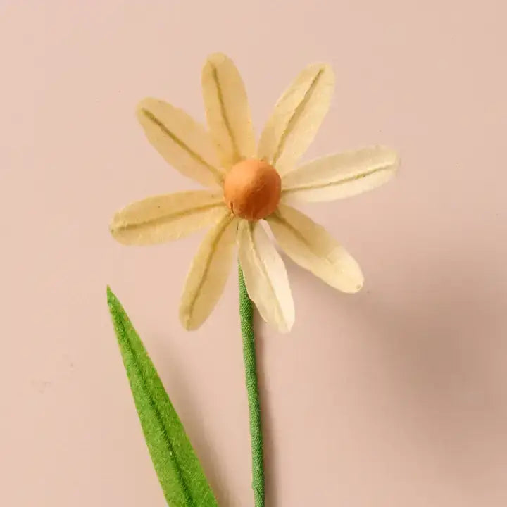 Silk Paper Cone Flower Cream