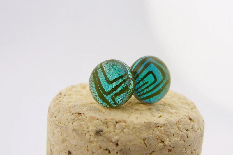 Lichenology Post Earrings from Momo Glassworks at Pinch in Northampton, MA