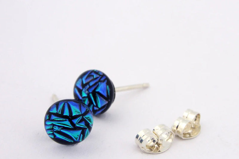 Blue-Green Dot Earrings