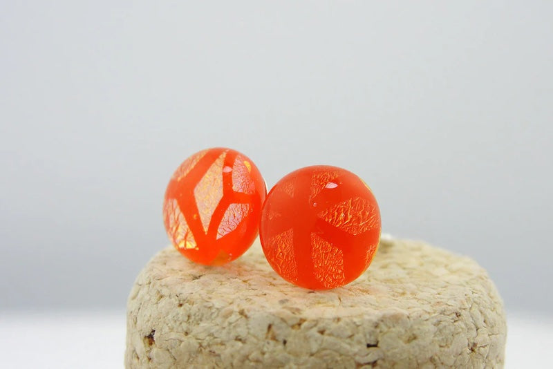 Dimensional Orange Post Earrings from Momo Glassworks at Pinch in Northampton, MA