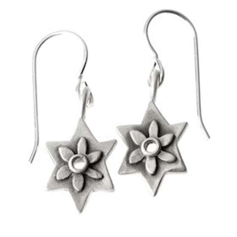 Botanical Star of David Earrings from Emily Rosenfeld at Pinch in Northampton, MA