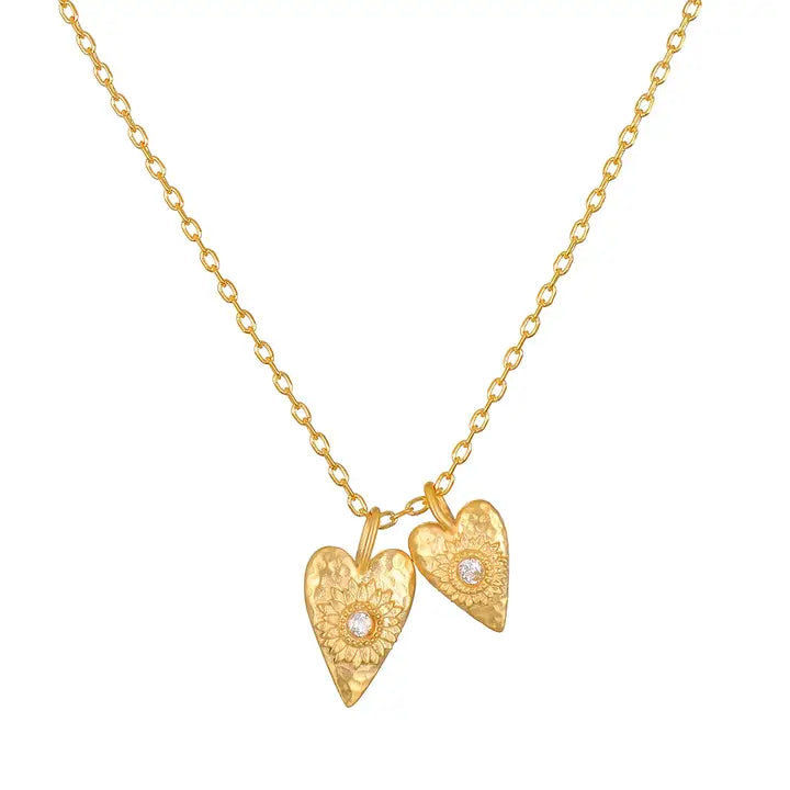 Double Heart 16" Necklace at PINCH