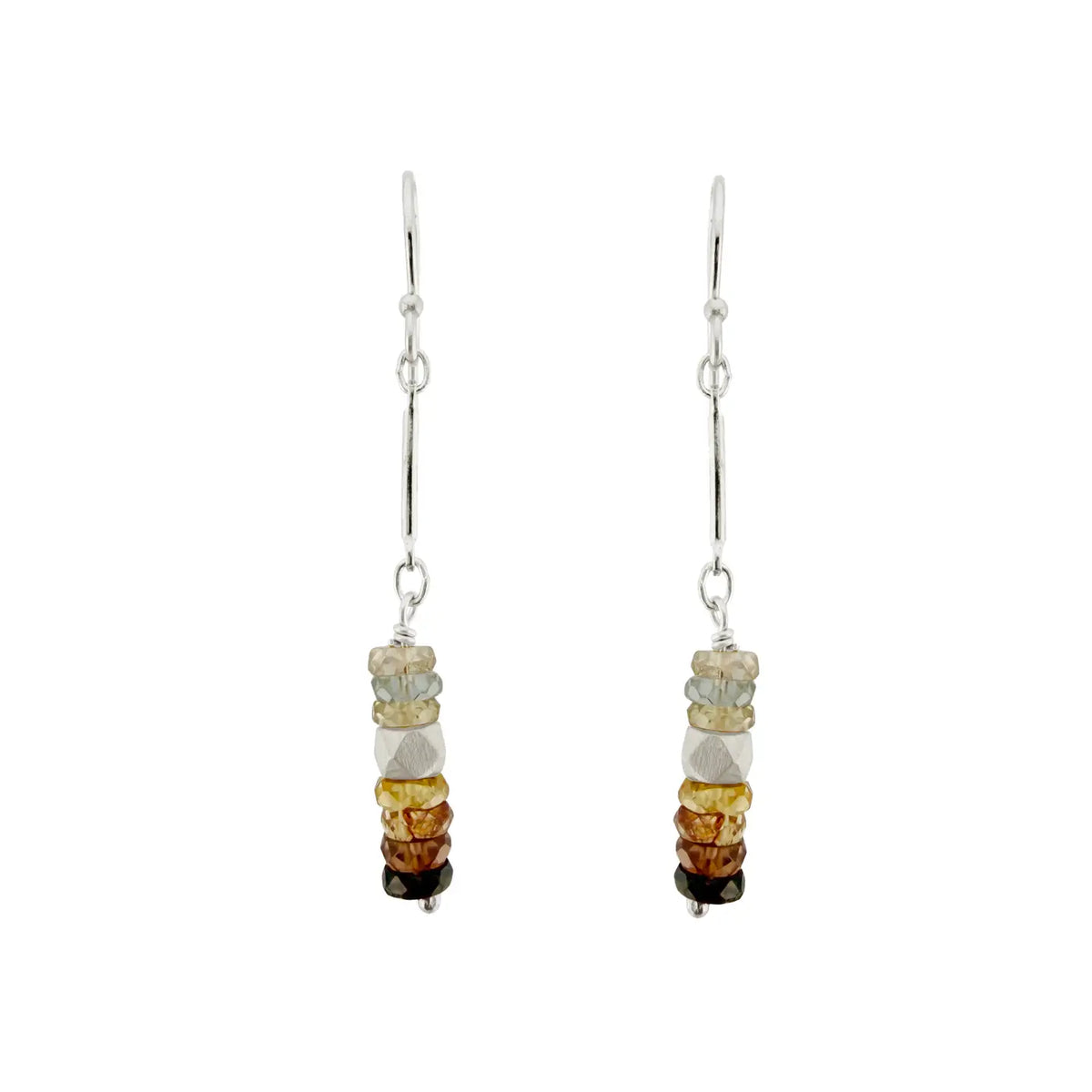 Zircon Barrel Earrings in Sterling Silver