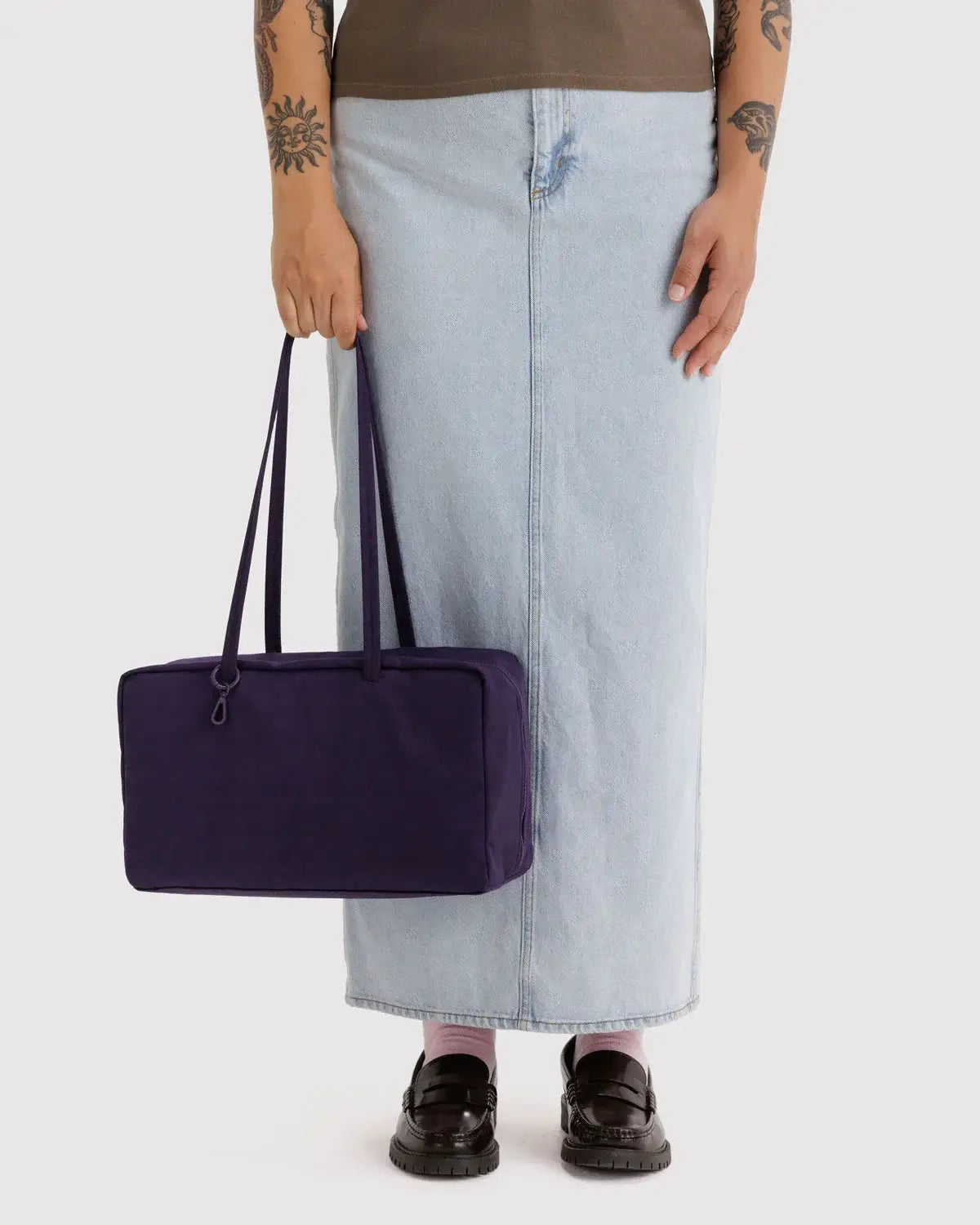 Medium Nylon Bowler Bag in Fig at PINCH