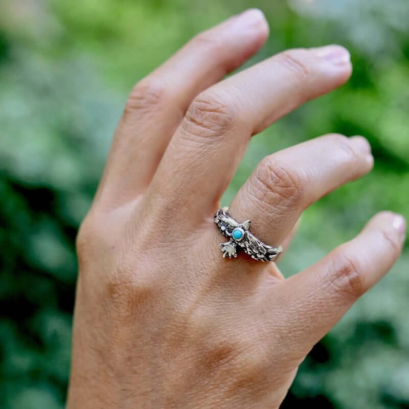 Freedom Ring in Sterling Silver with Turquoise from Montestruque at Pinch in Northampton, MA