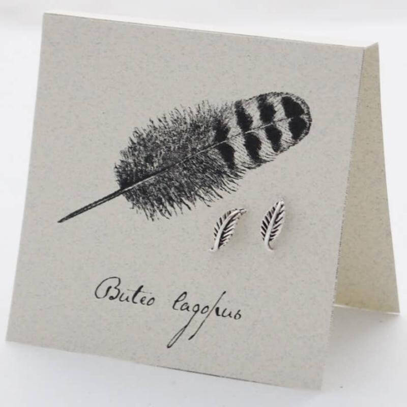 Feather Stud Earrings in Sterling Silver at PINCH