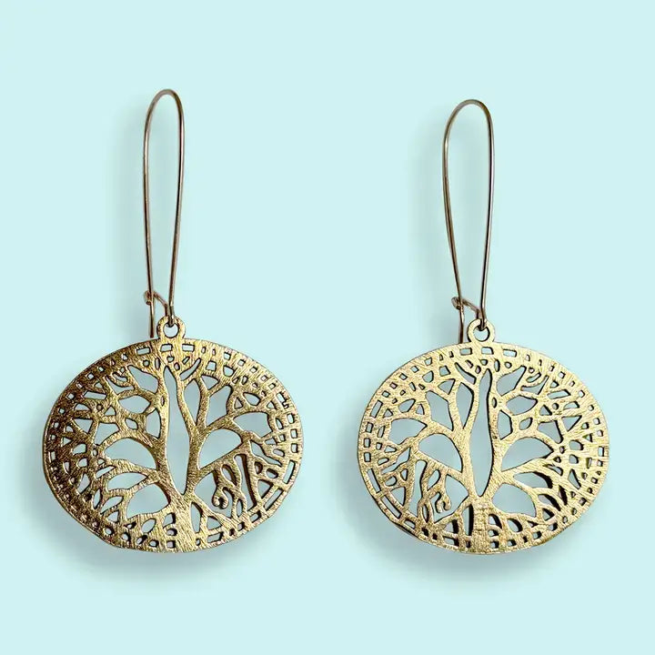 Golden Tree Earrings from Ornamental Things at Pinch in Northampton, MA
