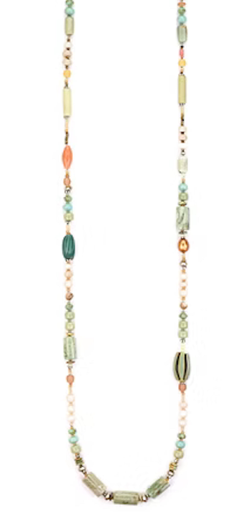 Sterling Silver Necklace with Turquoise, Ryolite, Serpentine, and Carnelian from Chipita at Pinch in Northampton, MA