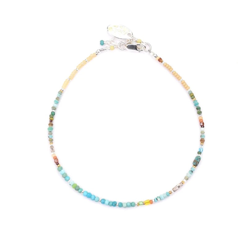 Sterling Silver Bracelet with Turquoise and Glass Beads from Chipita at Pinch in Northampton, MA